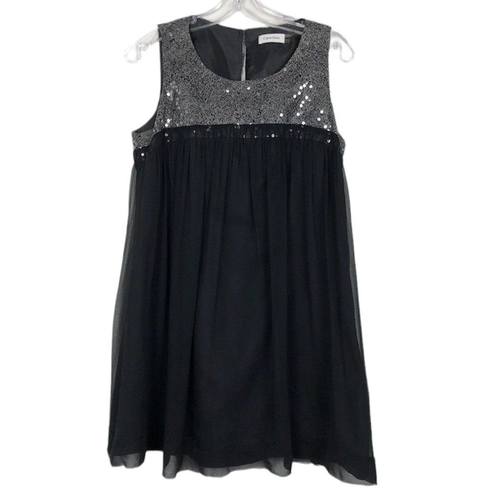 Calvin Klein Black Dress with Silver Sequins